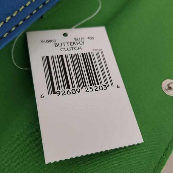NWT TOMMY HILFIGER Preppy "Butterfly Clutch" Wallet Blue & Green - Picture 9 of 15
